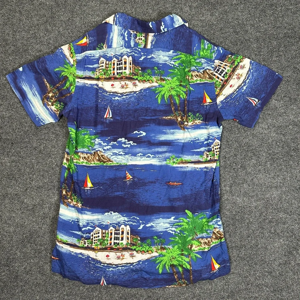 NWT Polo Ralph Lauren Men's Tropical Island Sailboat Hawaiian Shirt Size Medium